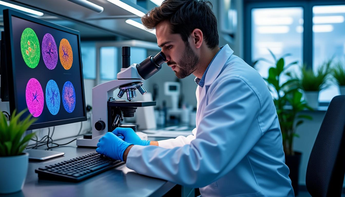 dĂ©couvrez comment l'intelligence artificielle transforme le diagnostic du syndrome de bloom en automatisant le comptage des Ă©changes de chromatides sĆurs, amĂ©liorant ainsi la prĂ©cision et la rapiditĂ© des analyses mĂ©dicales.